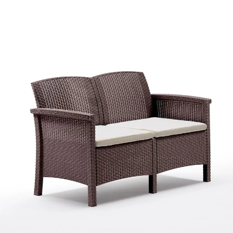 Set mobilier gradina Venezia, pentru 4 persoane, plastic, maro