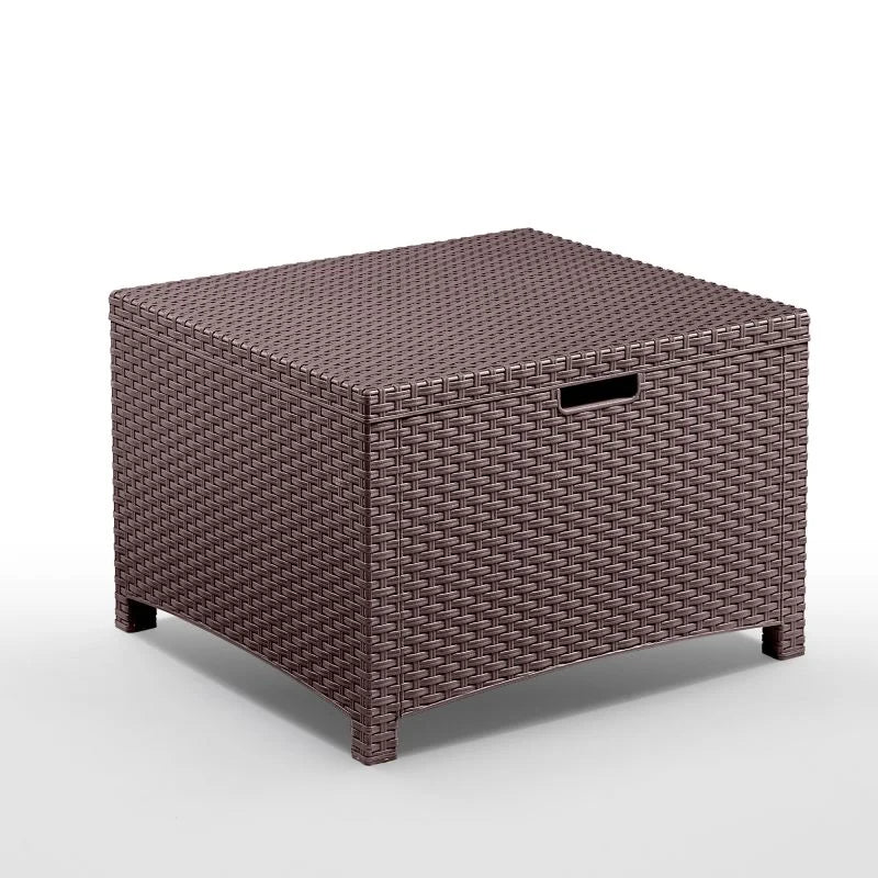 Set mobilier gradina Venezia, pentru 4 persoane, plastic, maro