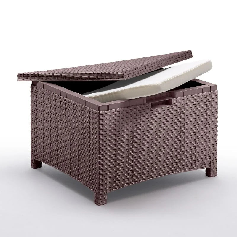 Set mobilier gradina Venezia, pentru 4 persoane, plastic, maro