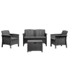 Set mobilier gradina Venezia, pentru 4 persoane, plastic, gri