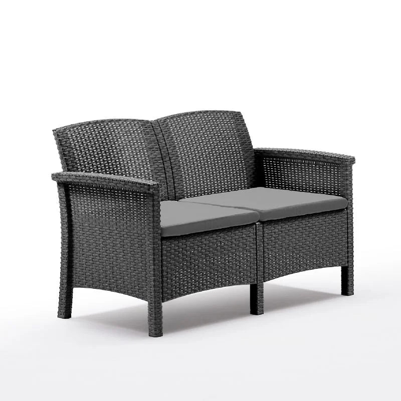 Set mobilier gradina Venezia, pentru 4 persoane, plastic, gri