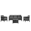 Set mobilier gradina Venezia, pentru 5 persoane, plastic, gri