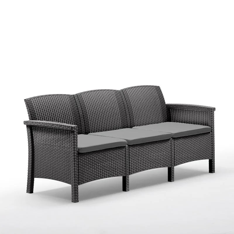 Set mobilier gradina Venezia, pentru 5 persoane, plastic, gri