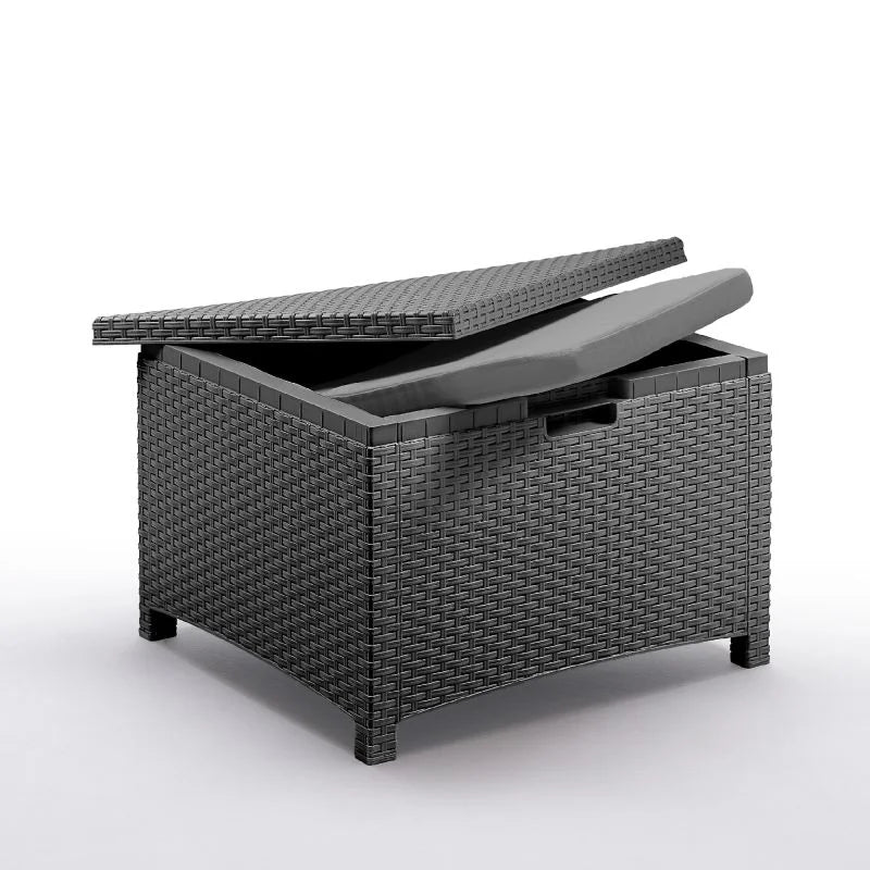 Set mobilier gradina Venezia, pentru 5 persoane, plastic, gri