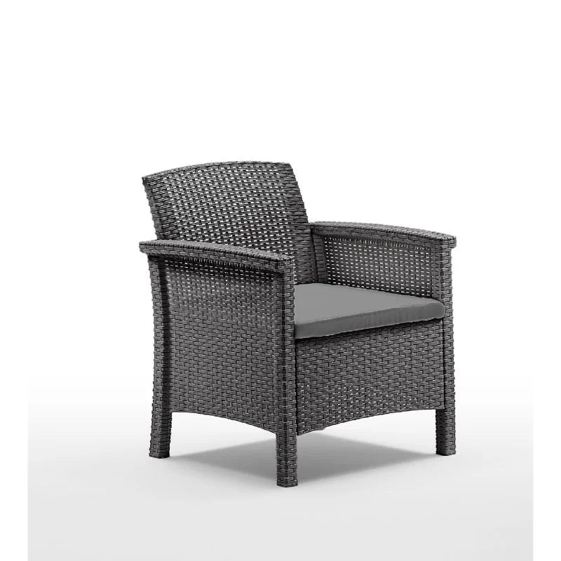 Set mobilier gradina Venezia, pentru 5 persoane, plastic, gri