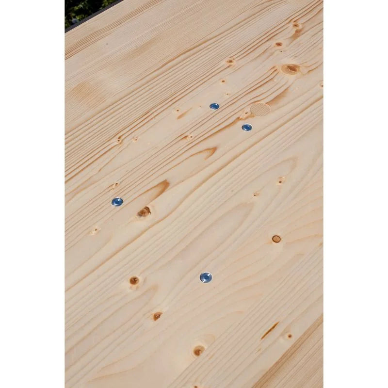 Set mobilier pentru bere, 10 persoane, pliabil, otel/lemn, lemn natur