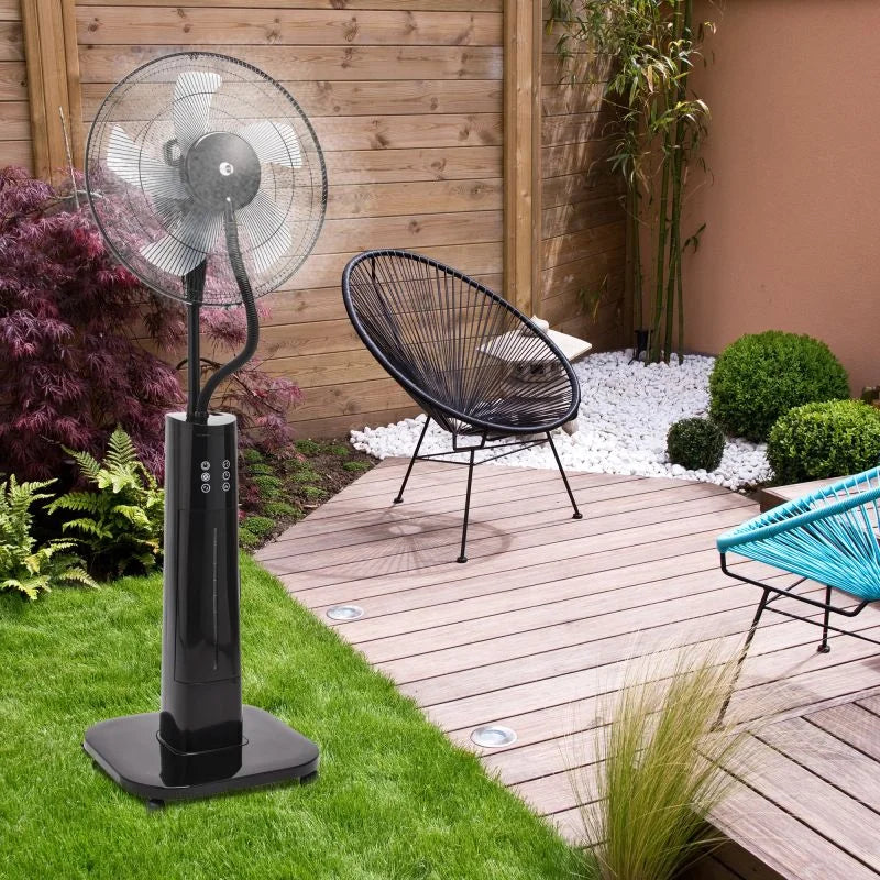 Ventilator cu picior Equation, cu pulverizator apa, 70 W, Ø 40 cm, 3 viteze, negru