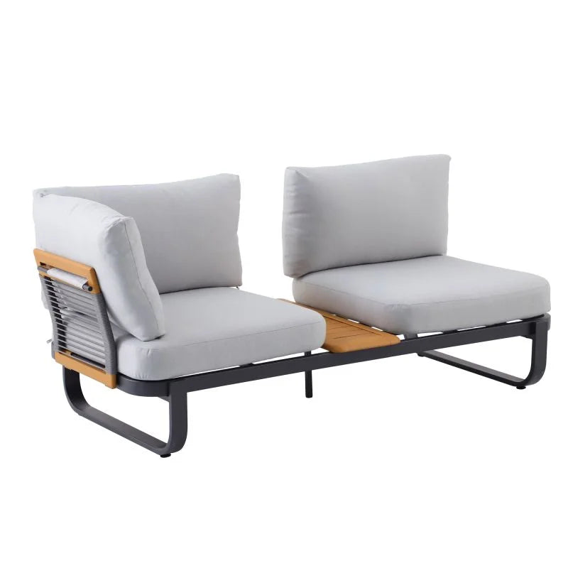 Set mobilier gradina Naterial Calypso, pentru 5 persoane, modular, aluminiu, gri