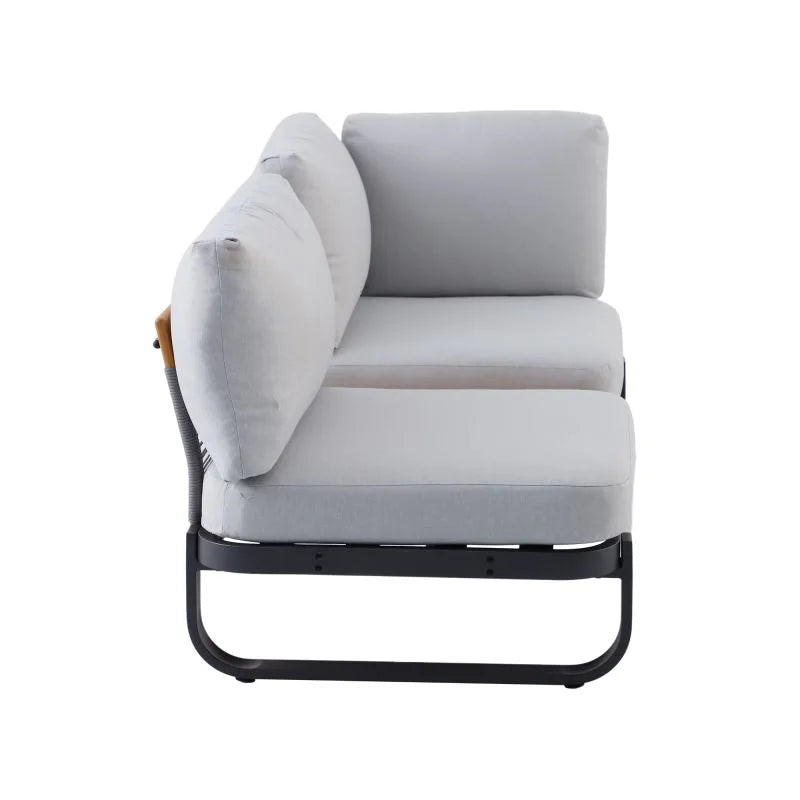 Set mobilier gradina Naterial Calypso, pentru 5 persoane, modular, aluminiu, gri