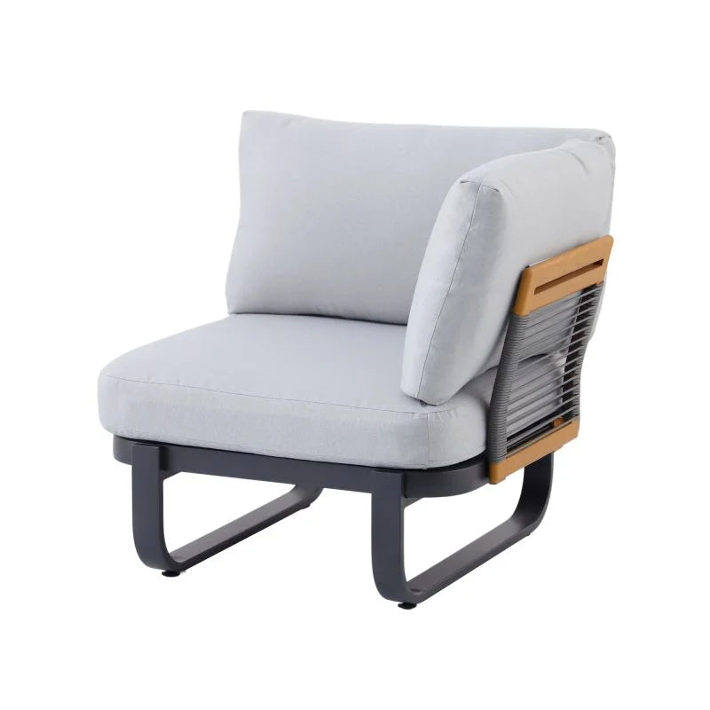 Set mobilier gradina Naterial Calypso, pentru 5 persoane, modular, aluminiu, gri