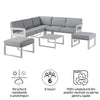Set mobilier gradina Naterial Odyssea, cu coltar, pentru 6 persoane, aluminiu, alb