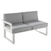 Set mobilier gradina Naterial Odyssea, cu coltar, pentru 6 persoane, aluminiu, alb