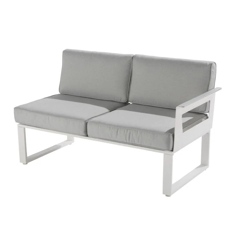 Set mobilier gradina Naterial Odyssea, cu coltar, pentru 6 persoane, aluminiu, alb