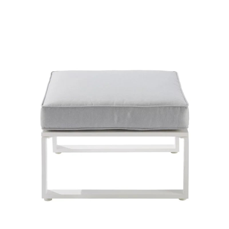 Set mobilier gradina Naterial Odyssea, cu coltar, pentru 6 persoane, aluminiu, alb