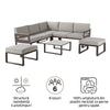Set mobilier gradina Naterial Odyssea, cu coltar, pentru 6 persoane, aluminiu, maro