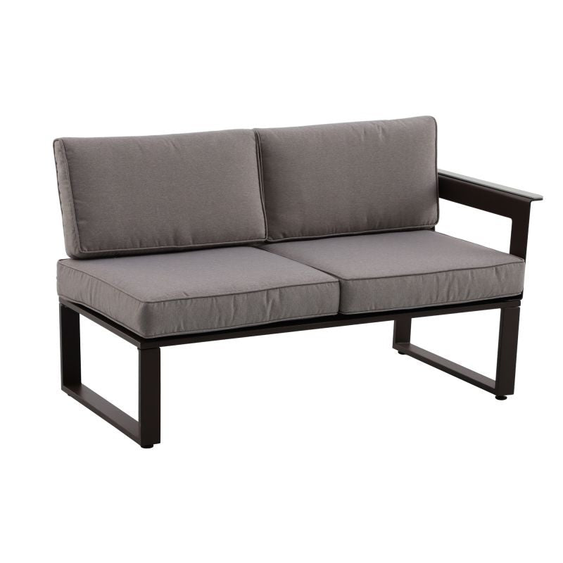 Set mobilier gradina Naterial Odyssea, cu coltar, pentru 6 persoane, aluminiu, maro