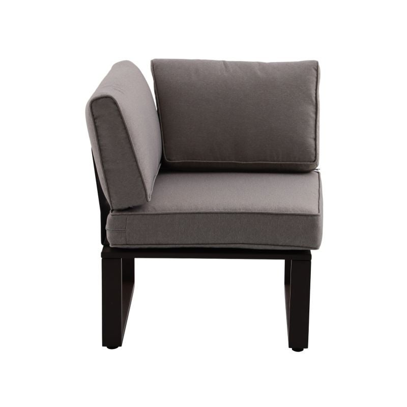 Set mobilier gradina Naterial Odyssea, cu coltar, pentru 6 persoane, aluminiu, maro