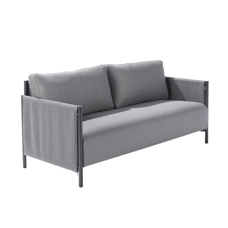 Set mobilier gradina Naterial Iros, pentru 4 persoane, aluminiu, gri