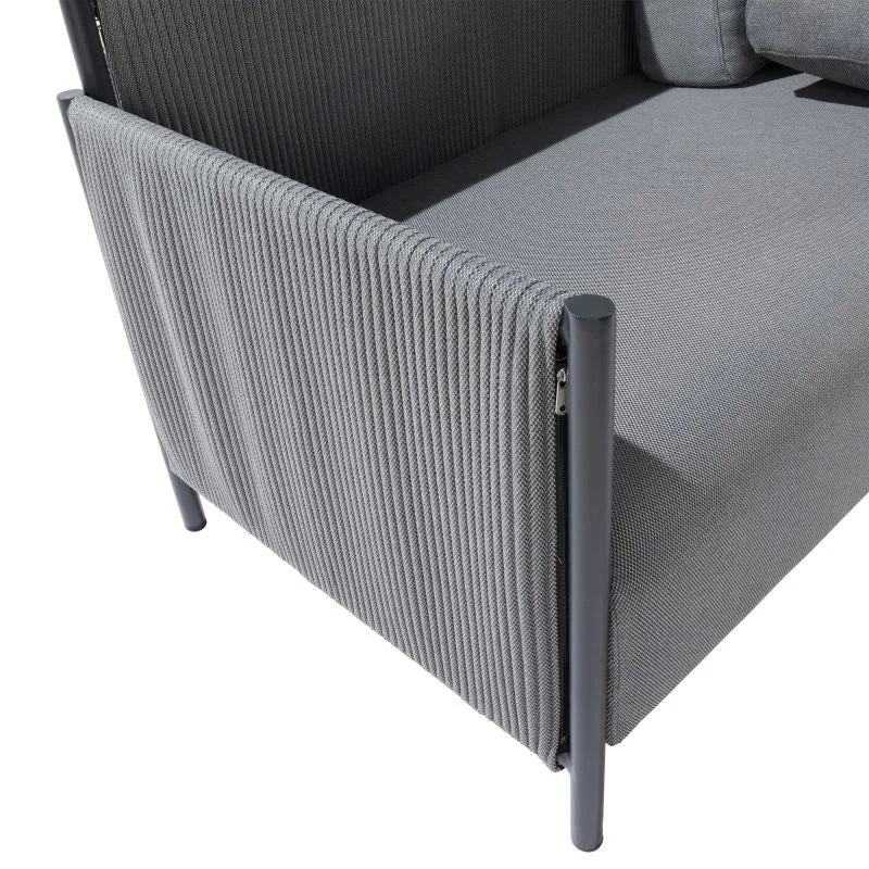 Set mobilier gradina Naterial Iros, pentru 4 persoane, aluminiu, gri