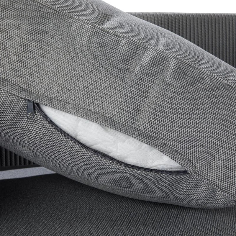 Set mobilier gradina Naterial Iros, pentru 4 persoane, aluminiu, gri