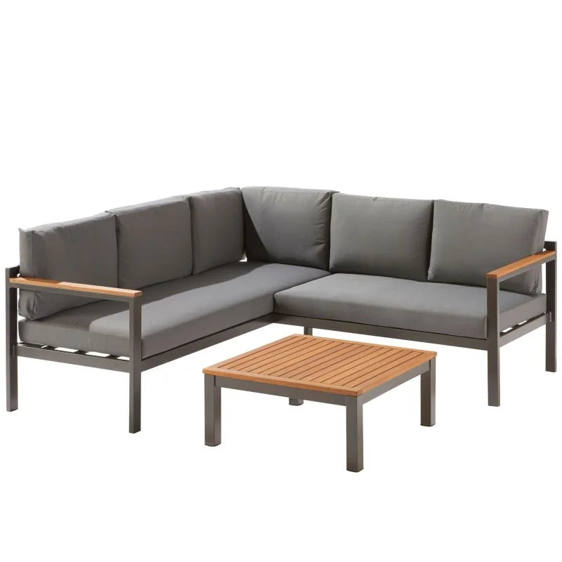 Set mobilier gradina Naterial Oris, pentru 5 persoane, aluminiu, gri