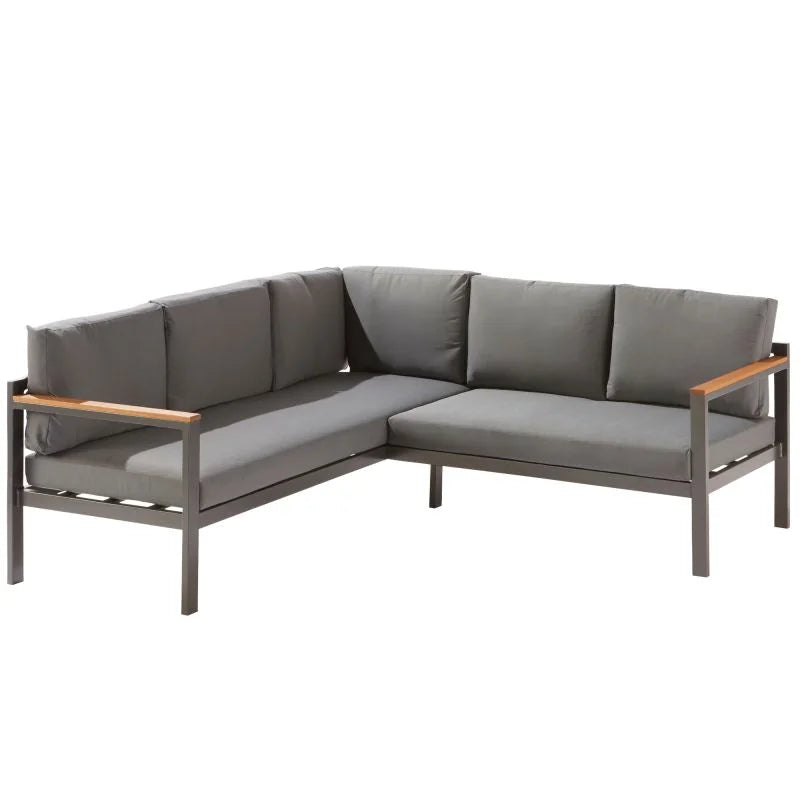 Set mobilier gradina Naterial Oris, pentru 5 persoane, aluminiu, gri