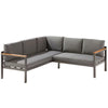 Set mobilier gradina Naterial Oris, pentru 5 persoane, aluminiu, gri