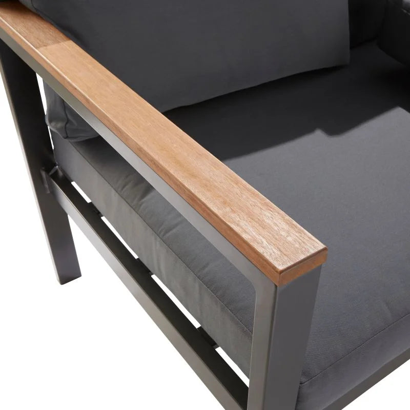 Set mobilier gradina Naterial Oris, pentru 5 persoane, aluminiu, gri