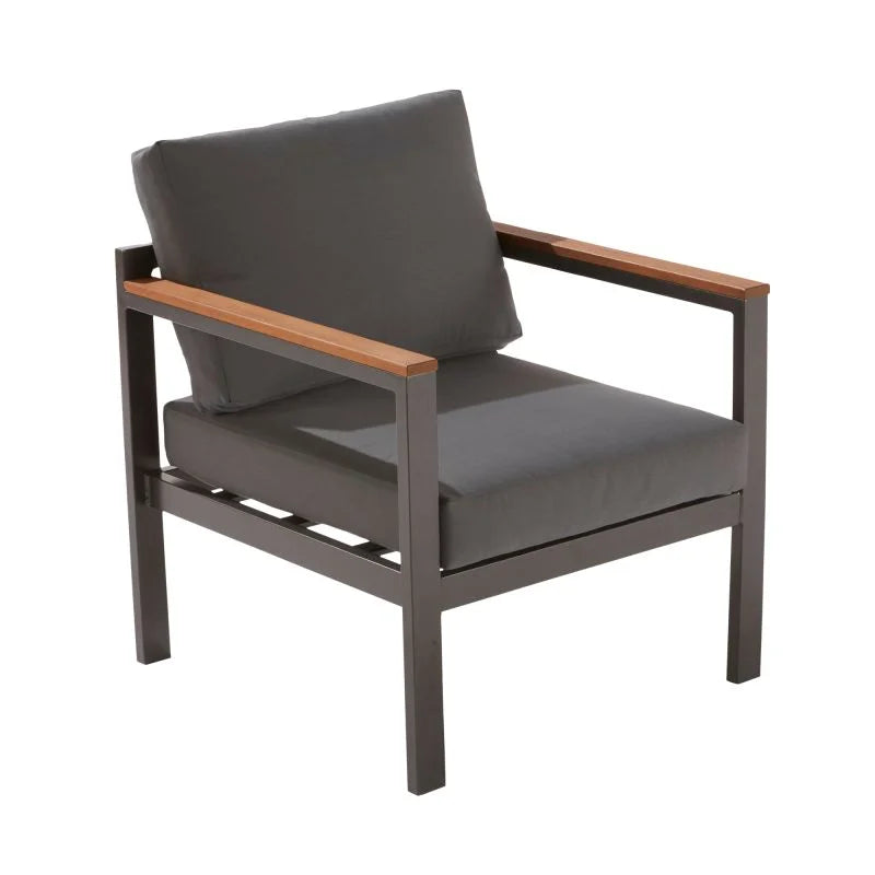 Set mobilier gradina Naterial Oris, pentru 4 persoane, aluminiu, gri