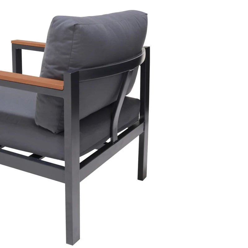 Set mobilier gradina Naterial Oris, pentru 4 persoane, aluminiu, gri