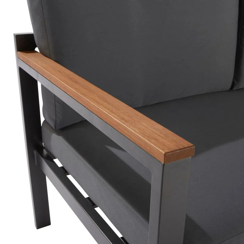 Set mobilier gradina Naterial Oris, pentru 4 persoane, aluminiu, gri