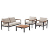Set mobilier gradina Naterial Oris, pentru 4 persoane, aluminiu, gri/bej