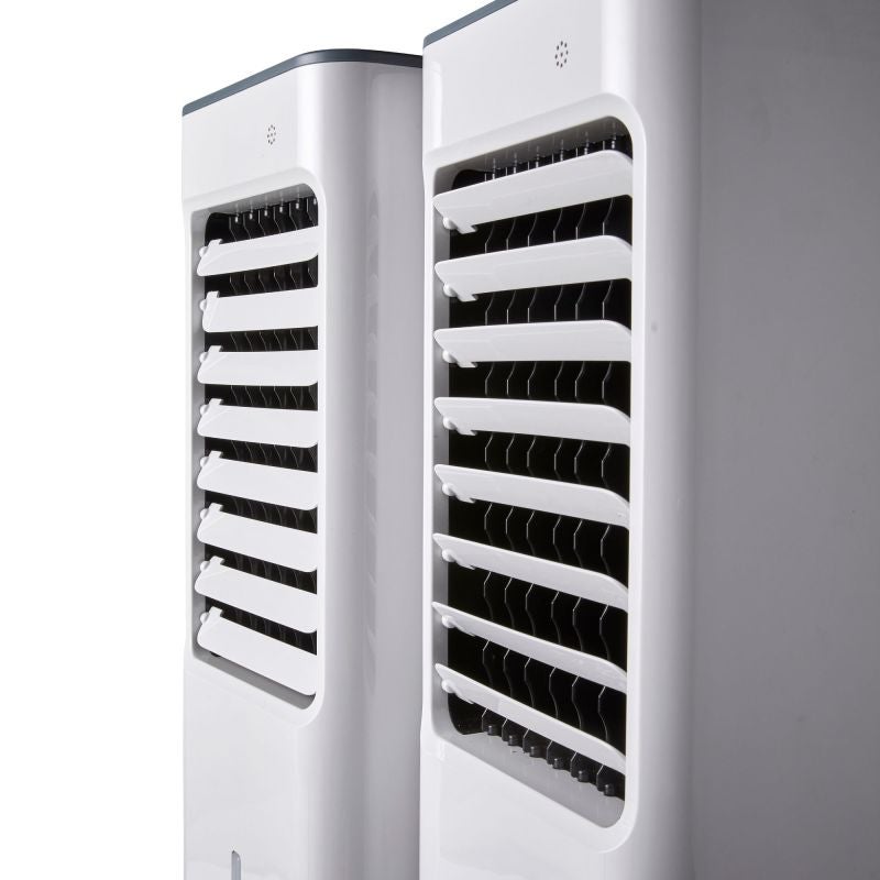 Racitor de aer Equation, 50 W, rezervor 4.8 L, H 70 cm, 3 viteze, alb/gri