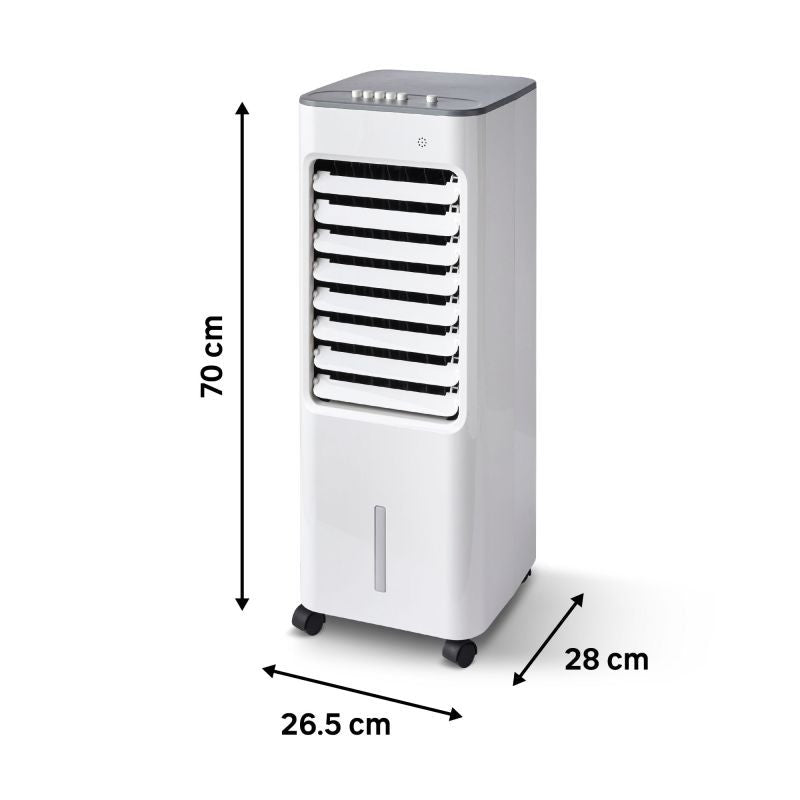 Racitor de aer Equation, 50 W, rezervor 4.8 L, H 70 cm, 3 viteze, alb/gri