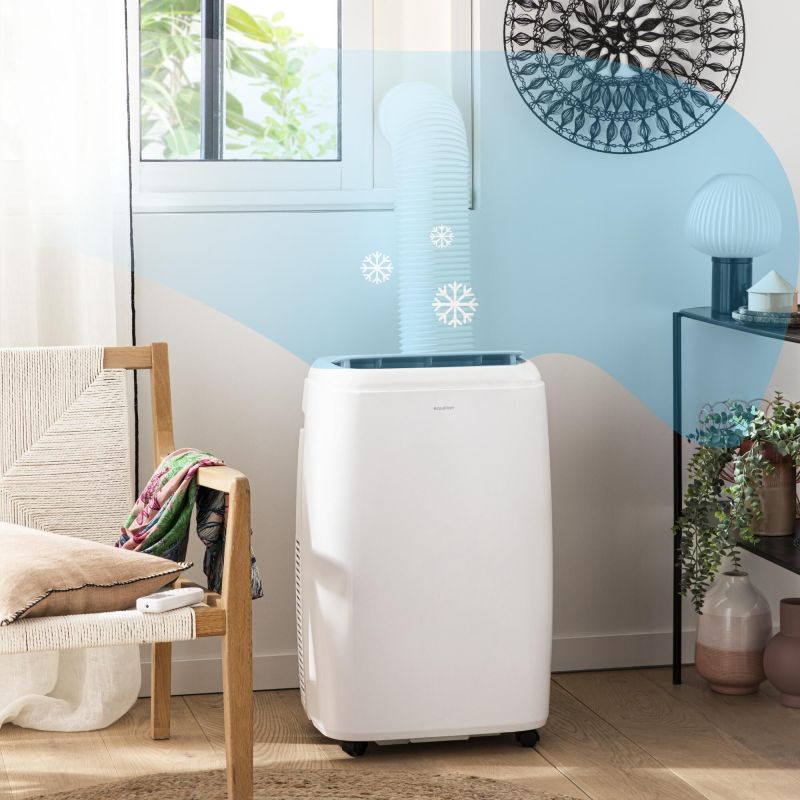 Aer conditionat portabil Equation Cool&Heat 12K, 12000 BTU, clasa energetica A, cu kit de evacuare inclus