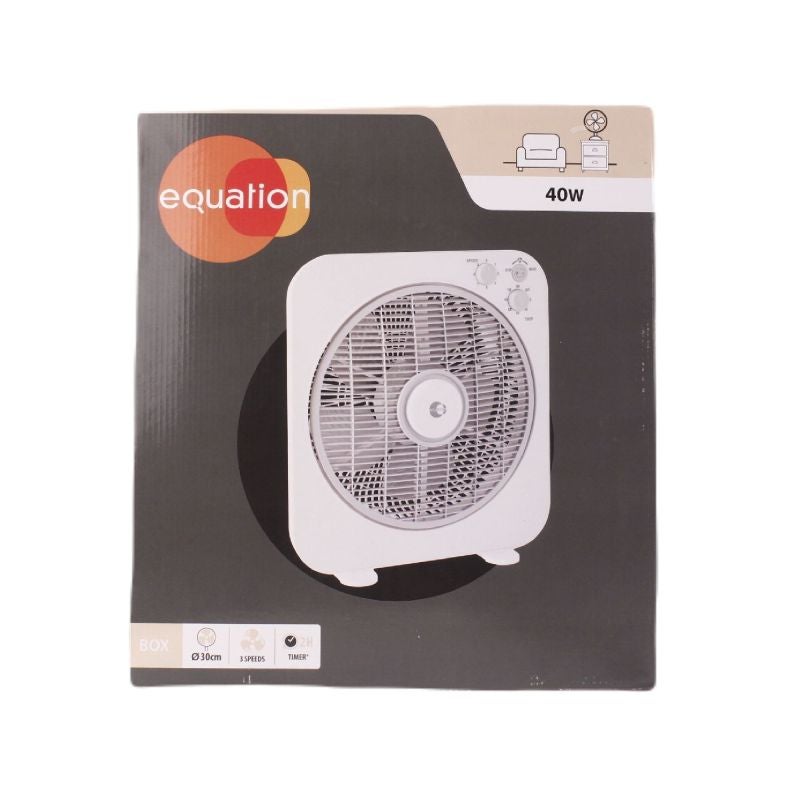 Ventilator de birou Equation Box, 40 W, 30 cm, 3 viteze, gri