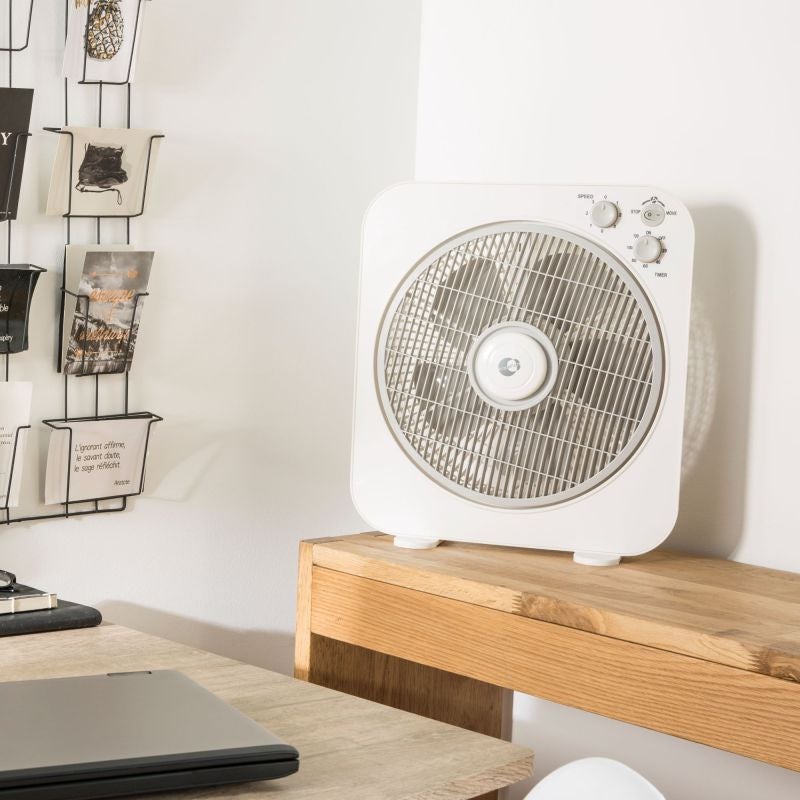 Ventilator de birou Equation Box, 40 W, 30 cm, 3 viteze, gri