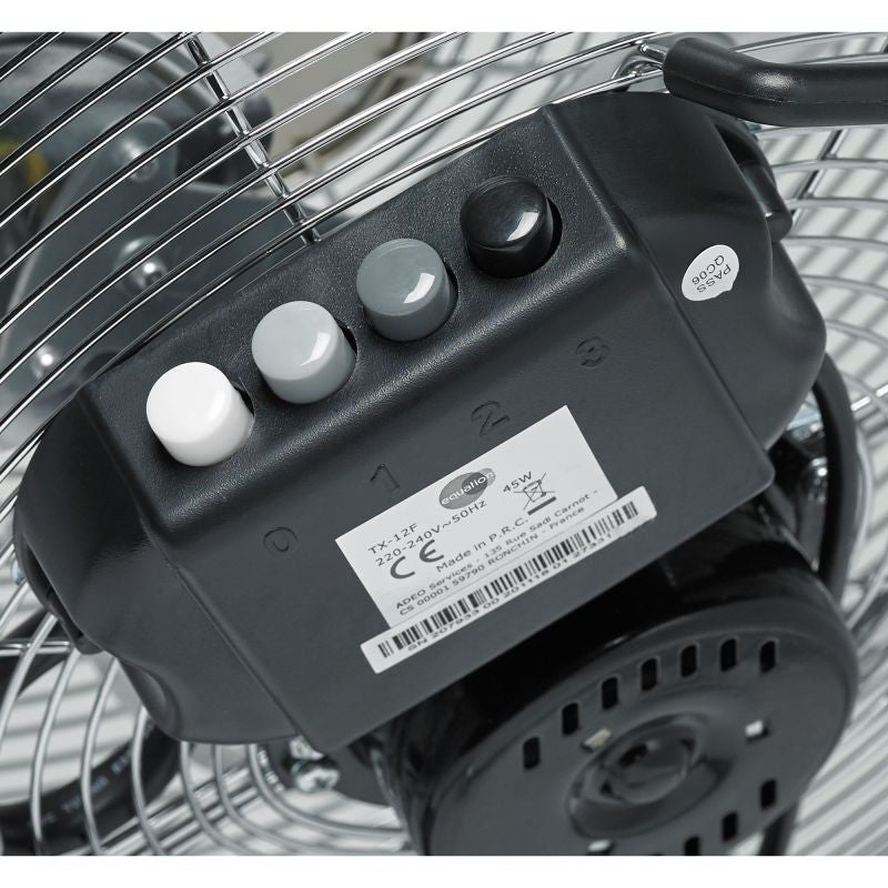 Ventilator de podea Equation, 45 W, Ø 30 cm, 3 viteze, argintiu