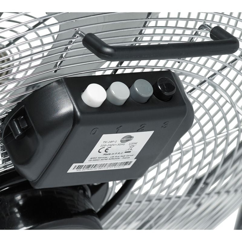 Ventilator de podea Equation Jervis 3, 120 W, Ø 45 cm, 3 viteze, argintiu