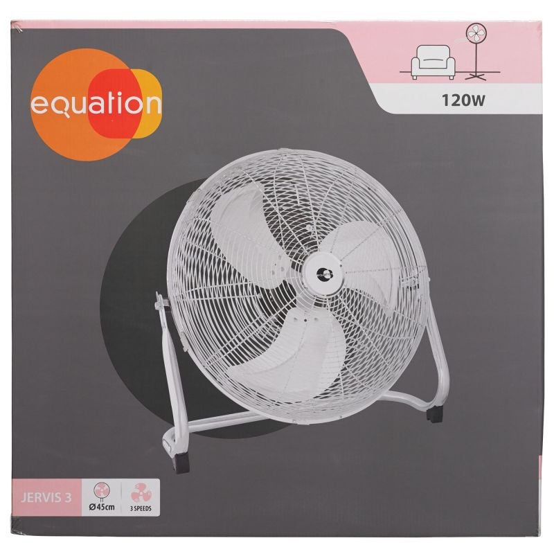 Ventilator de podea Equation Jervis 3, 120 W, Ø 45 cm, 3 viteze, argintiu
