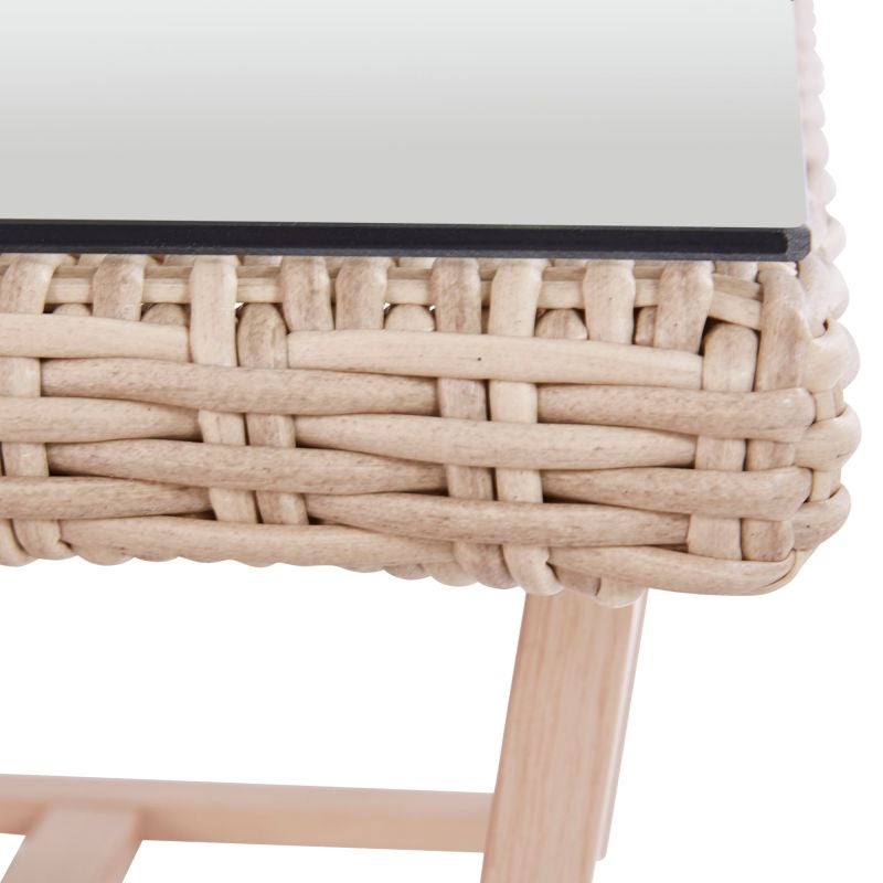 Set mobilier gradina Naterial Medena, pentru 5 persoane, aluminiu/ratan sintetic, bej