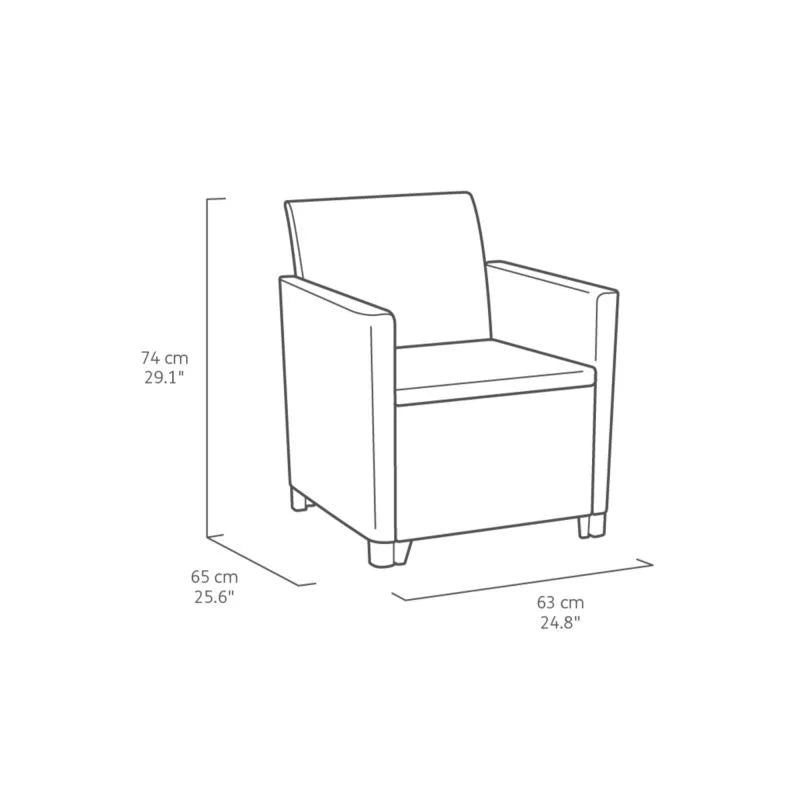 Set mobilier gradina Marie, plastic/textil, pentru 4 persoane, gri