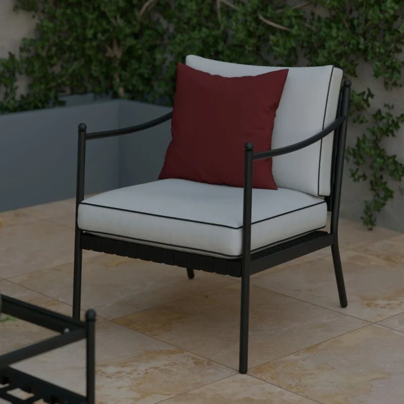 Set mobilier gradina Naterial Victoria, pentru 4 persoane, otel/poliester, bej