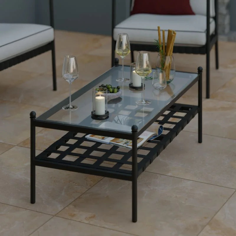 Set mobilier gradina Naterial Victoria, pentru 4 persoane, otel/poliester, bej