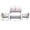 Set mobilier gradina Naterial Victoria, pentru 4 persoane, otel/poliester, bej