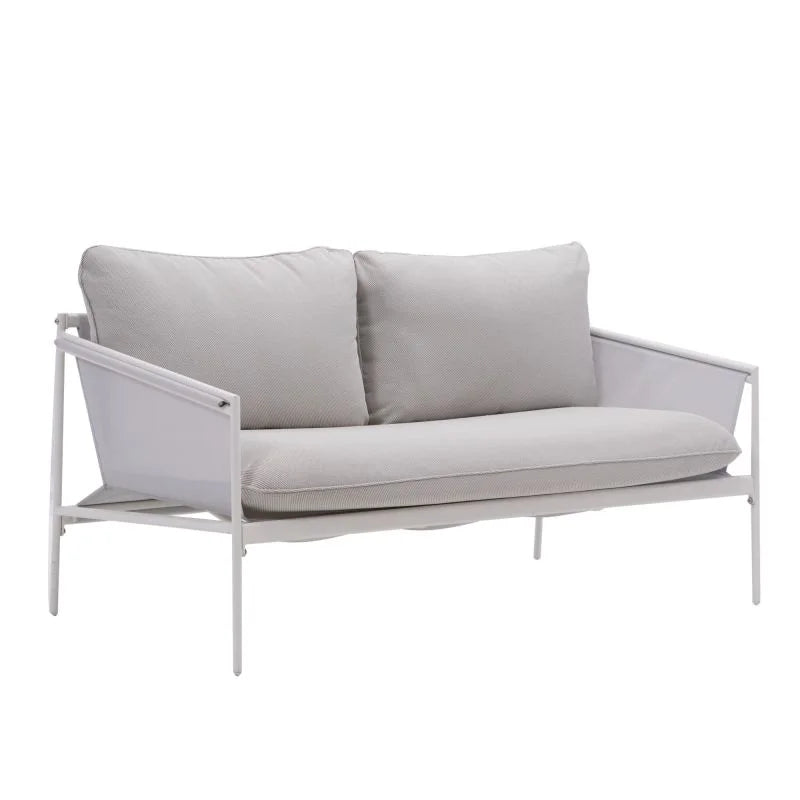 Set mobilier gradina Naterial Sigma, pentru 4 persoane, otel/poliester, bej