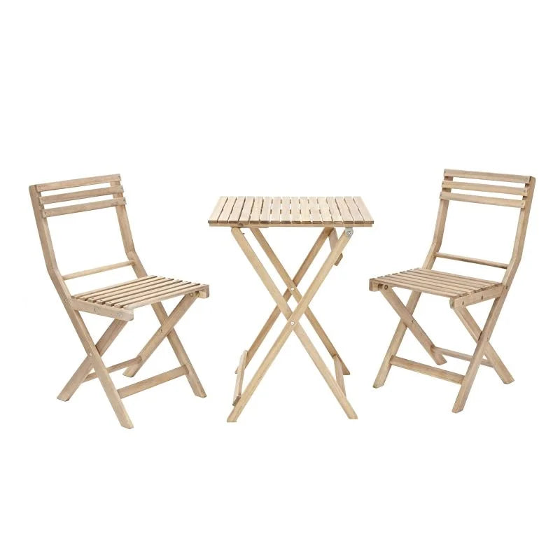 Set mobilier gradina Naterial Solis II Origami, pentru 2 persoane, lemn, natur