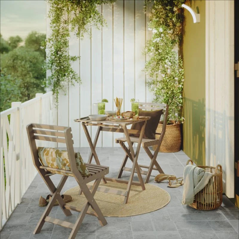 Set mobilier gradina Naterial Solis II Origami, pentru 2 persoane, lemn, natur