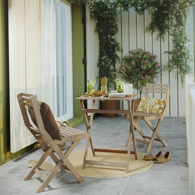Set mobilier gradina Naterial Solis II Origami, pentru 2 persoane, lemn, natur
