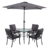 Set mobilier gradina Naterial Rono, pentru 4 persoane, otel/poliester, gri